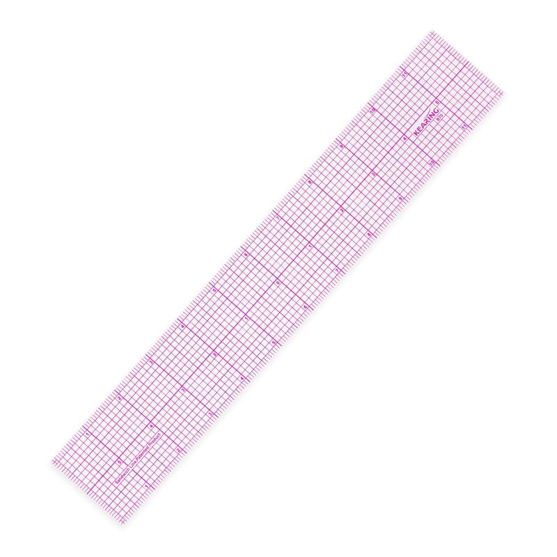 KEARING Clear Sewing Graph Ruler Fashion Design Ruler, Sandwich Line, 2 x 12, Transparent Pattern Making Dress Making Ruler for Sewing Quilting - Image 1